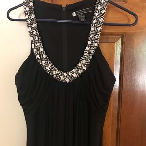 Beautiful black formal dress with jeweled neckline